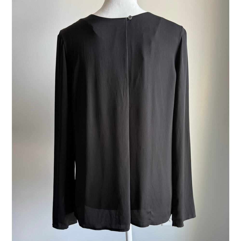 Theory 100% Silk Black Blouse Top Classic Quiet Luxury Workwear Size Small - Picture 3 of 8